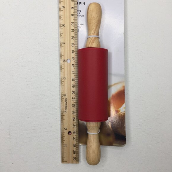 Set of 2 Farberware Baking Red Green Mini Rolling Pins Non Stick 9" Kitchen Tool - Picture 10 of 10